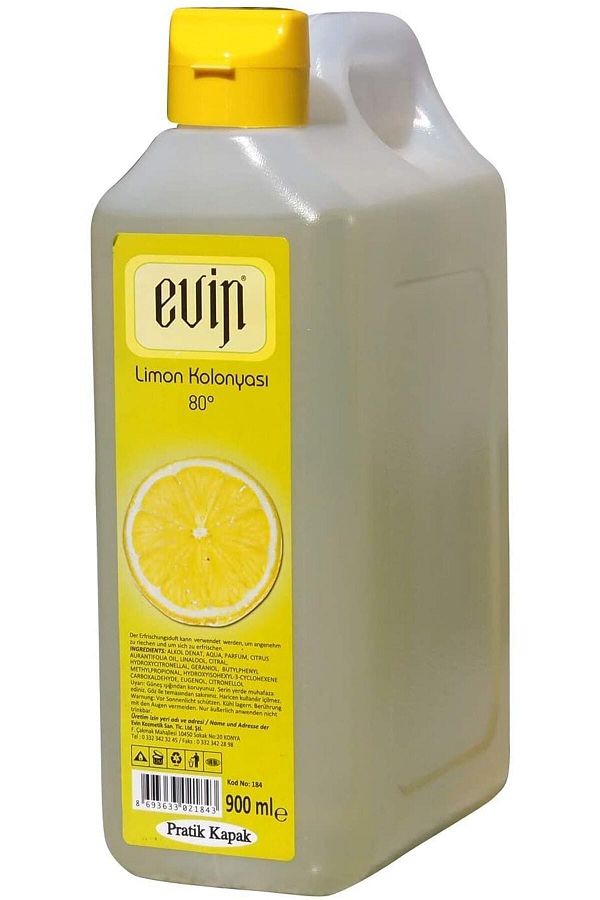 900ml Bidon Limon Kolonyası Yüksek Alkollü 80c