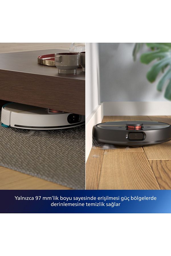 Philips TEKNOLOJİ Homerun 7000 Serisi Islak Kuru Moplu Robot Süpürge Xu7000 ,5000 Pa,titreşimli Mop,0,3 L - Görsel 5