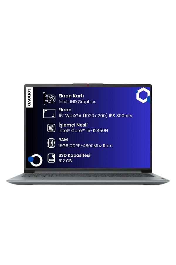 LENOVO IdeaPad Slim 3 16IAH8 Intel Core i5-12450H 16gb 512gb SSD 16" WUXGA (1920x1200) IPS Fdos 83ES002HTR