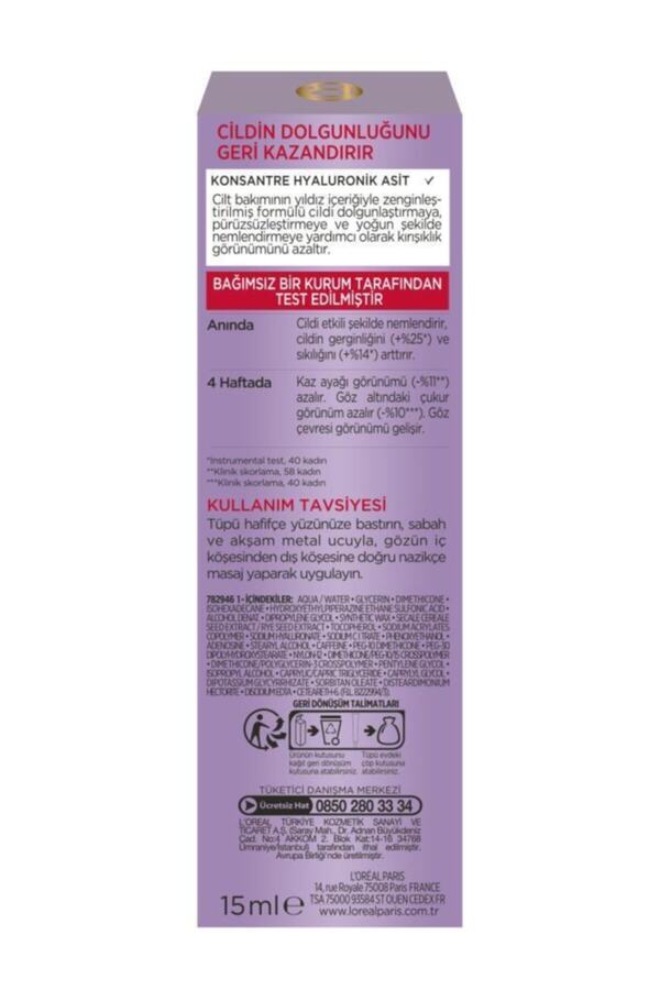 Revitalift Filler Dolgunlaştırıcı Yaşlanma Karşıtı Göz Bakım Kremi 15ml -Hyaluronik Asit_2