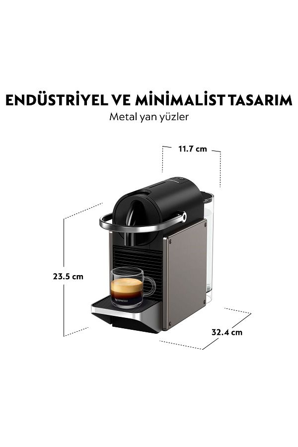 Nespresso C62  Pixie  Kahve Makinesi,Titan - Görsel 4