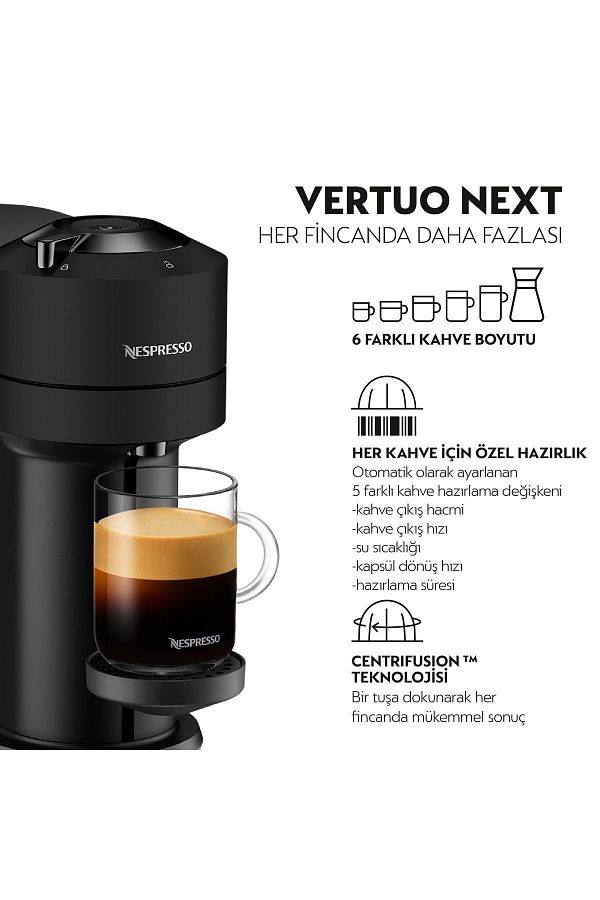 Nespresso Vertuo Next Kahve Makinesi, Mat Siyah - Görsel 2