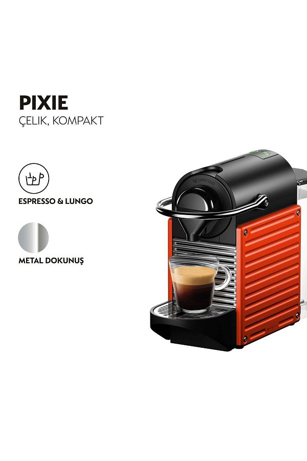 Nespresso C61 Red Pixie Kapsüllü Kahve Makinesi,Kırmızı - Görsel 2