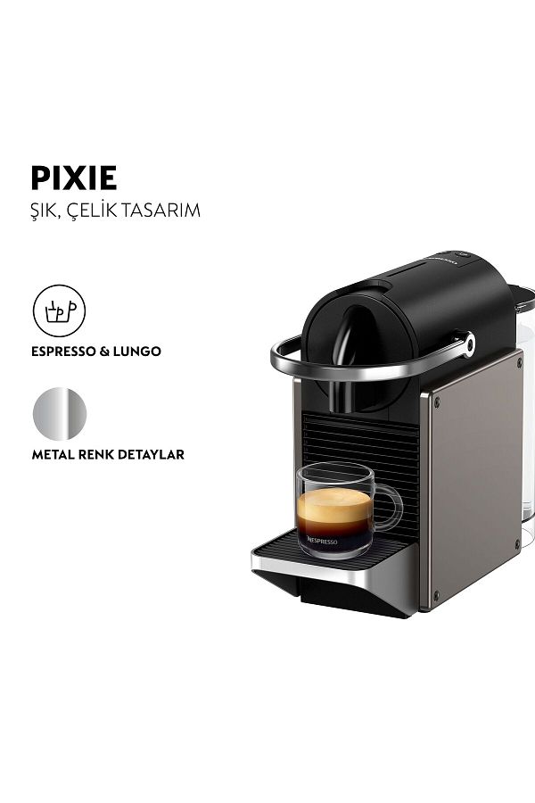 Nespresso C62  Pixie  Kahve Makinesi,Titan - Görsel 2