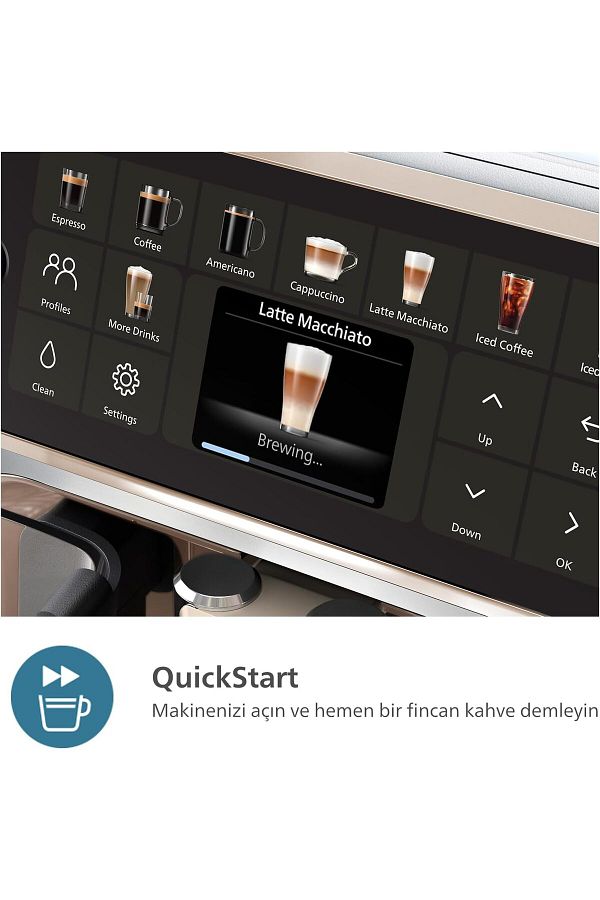 Philips NEW EP5543 Tam Otomatik LatteGo Espresso Makinesi,5500 Serisi,SilentBrew , 20 Sıcak ve Soğuk İçecek - Görsel 4