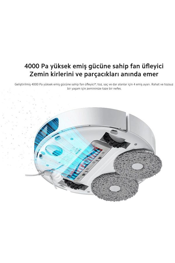 Xiaomi Süpürme Mop Kaldırma ve Düşme önleyici Kontrol İstasyonlu Robot Süpürge Yedek Temizlik Seti+Lambader - Görsel 4