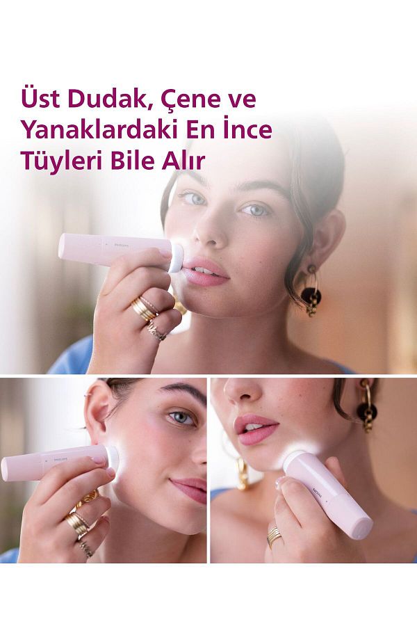 Philips BRR454/00 Yüz Tüy Alma Makinesi,Ayna Ve Tam Çember Led Işıklı,Yıkanabilir Çıkan Başlık - Görsel 2