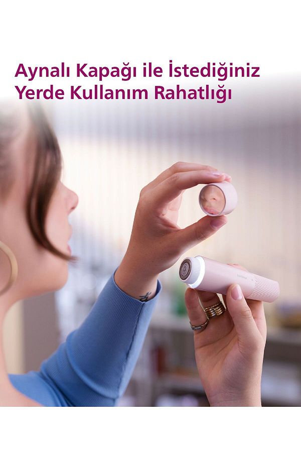 Philips BRR454/00 Yüz Tüy Alma Makinesi,Ayna Ve Tam Çember Led Işıklı,Yıkanabilir Çıkan Başlık - Görsel 4