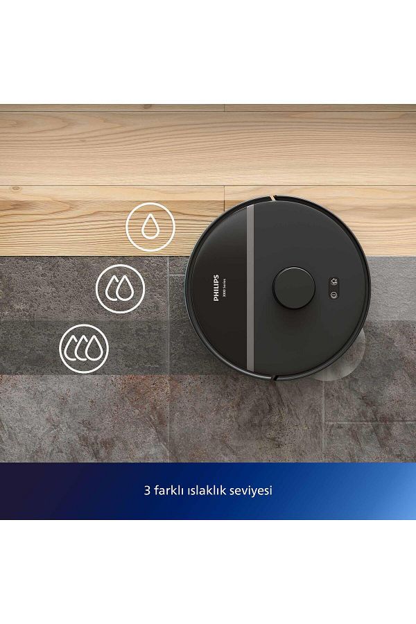 Philips 3000 Serisi Islak Kuru Moplu Siyah Robot Süpürge,4000 Pa, Sert Zemin Ve Halıya Uygun - Görsel 5