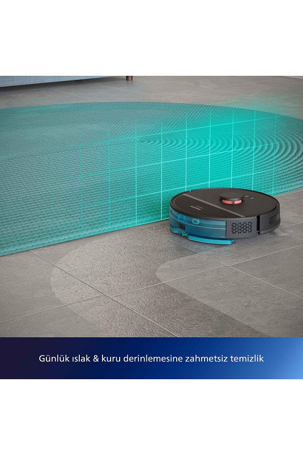 Philips 3000 Serisi Islak Kuru Moplu Siyah Robot Süpürge,4000 Pa, Sert Zemin Ve Halıya Uygun - Görsel 2