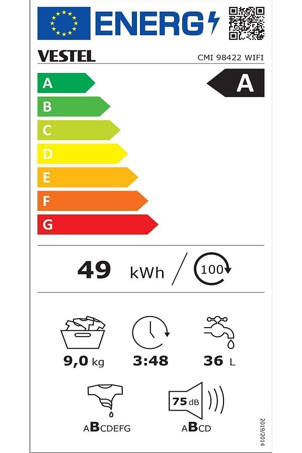 VESTEL Cmı 98422 Wıfı 9 Kg 1200 Devir Çamaşır Makinesi - Görsel 7