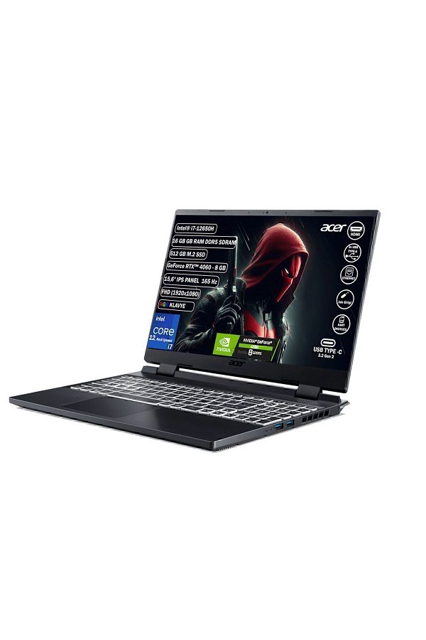 ACER Nitro Core i7 12650H 16GB 512GB SSD RTX 4060 Freedos 15,6" FHD IPS Notebook NH.QM0EY.009 - Görsel 3