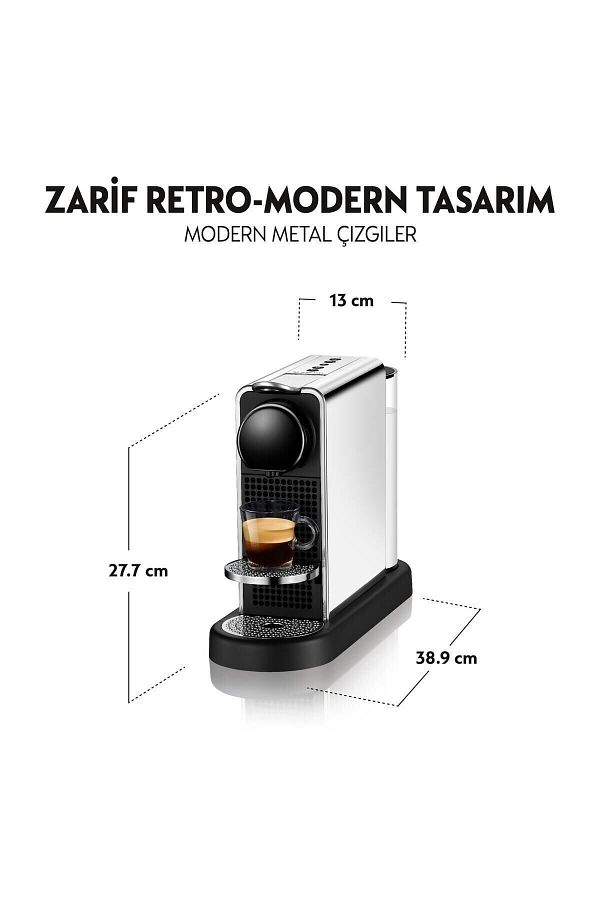 Nespresso C140 Citiz Platinum Kahve Makinesi ,Paslanmaz Çelik - Görsel 3