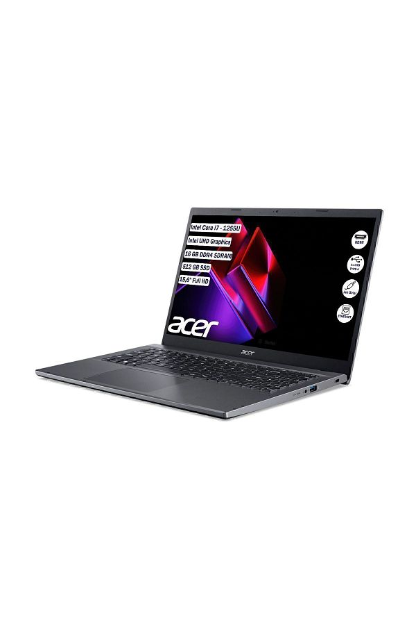 ACER Extensa 15 Intel Core i7 1255U 16 GB 512 GB SSD Freedos 15.6" FHD Notebook NX.EGYEY.006 - Görsel 3