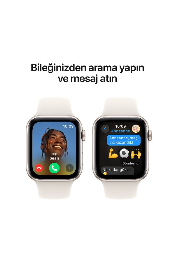 Apple Watch SE GPS 40mm Starlight Aluminium Case with Starlight Sport Band - S/M - Görsel 4