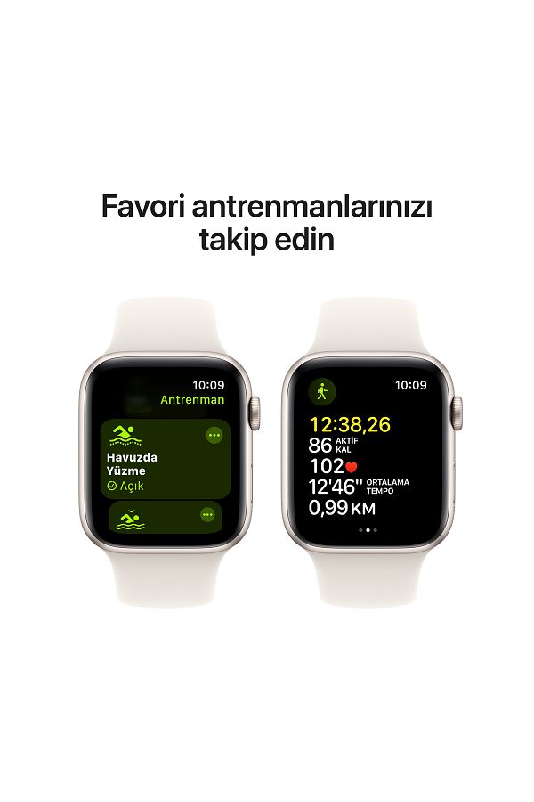 Apple Watch SE GPS 40mm Yıldız Işığı Alüminyum Kasa + Yıldız Işığı Spor Kordon - M/L - Görsel 6