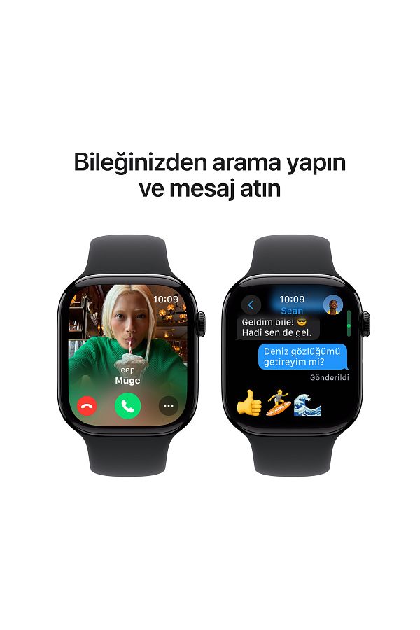Apple Watch Series 10 GPS + Cellular 42mm Jet Black Aluminium Case with Black Sport Band - S/M - Görsel 7