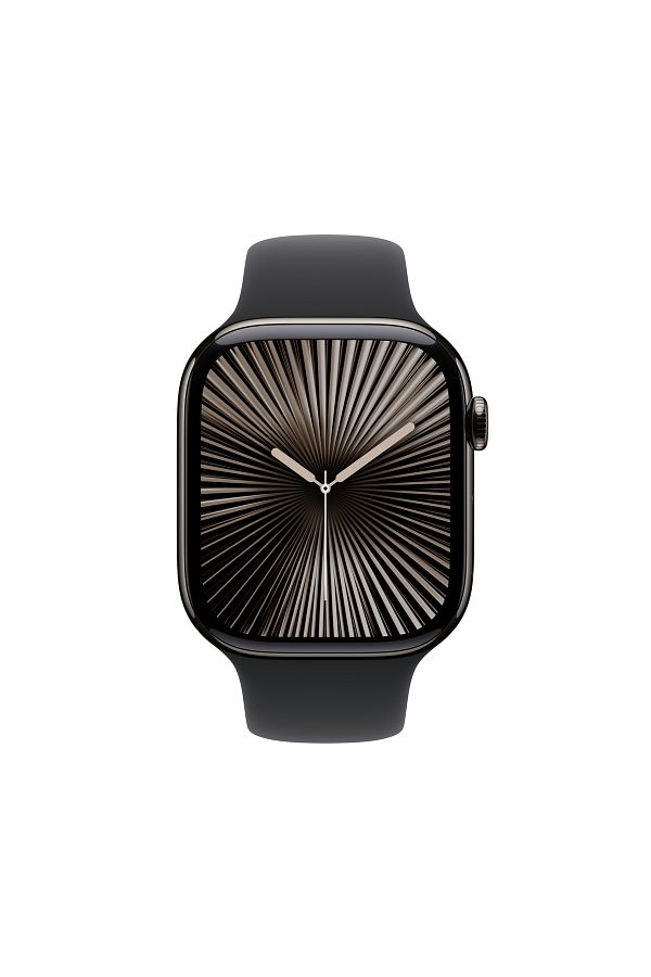 Apple Watch Series 10 GPS + Cellular 42mm Slate Titanium Case with Black Sport Band - M/L - Görsel 2