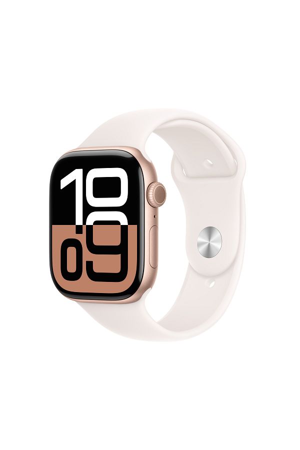 Apple Watch Series 10 GPS + Cellular 46mm Rose Gold Aluminium Case with Light Blush Sport Band - M/L