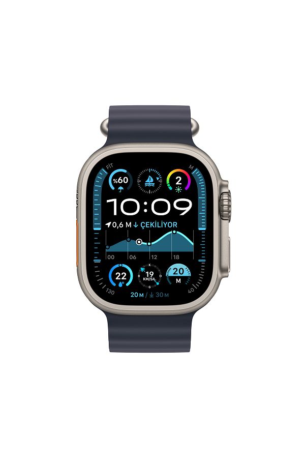 Apple Watch Ultra 2 GPS + Cellular 49mm Natural Titanium Case with Blue Trail Loop - S/M - Görsel 2