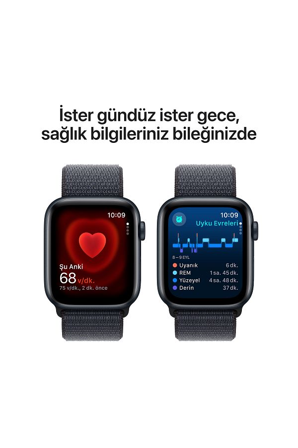 Apple Watch SE GPS 44mm Midnight Aluminium Case with Ink Sport Loop - Görsel 5