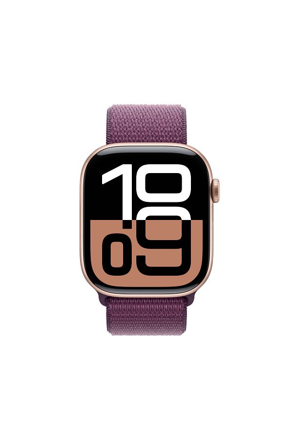 Apple Watch Series 10 GPS + Cellular 46mm Rose Gold Aluminium Case with Plum Sport Loop - Görsel 2