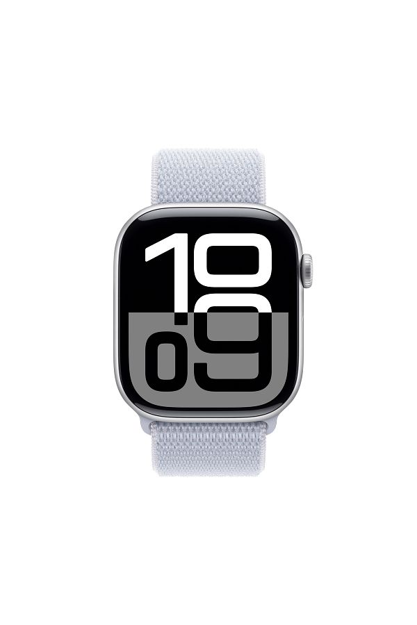 Apple Watch Series 10 GPS + Cellular 42mm Silver Aluminium Case with Blue Cloud Sport Loop - Görsel 2