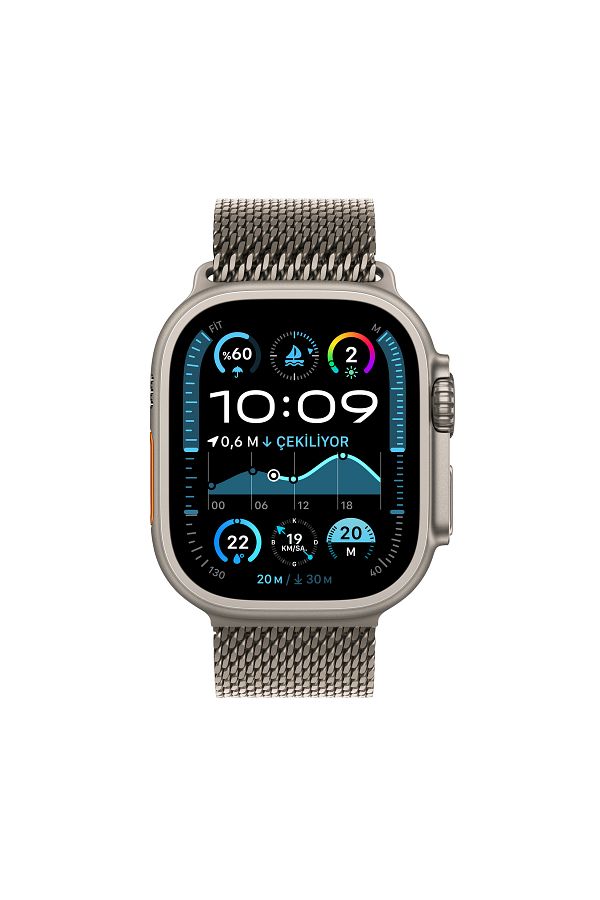 Apple Watch Ultra 2 GPS Cellular 49mm Natural Titanium Case with Natural Titanium Milanese Loop - L - Görsel 2