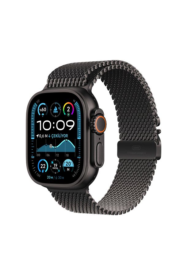 Apple Watch Ultra 2 GPS + Cellular 49mm Black Titanium Case with Black Titanium Milanese Loop - S