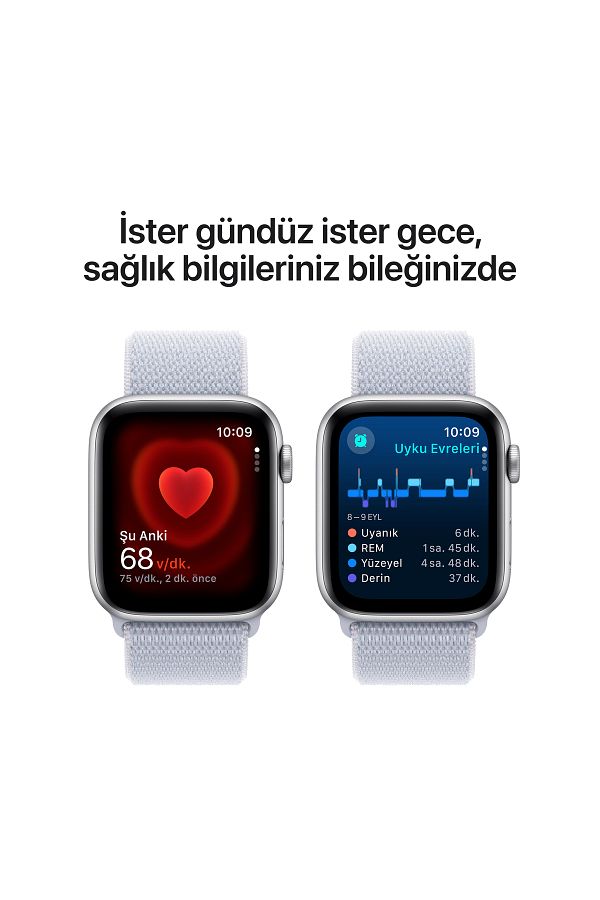 Apple Watch SE GPS 40mm Silver Aluminium Case with Blue Cloud Sport Loop - Görsel 5