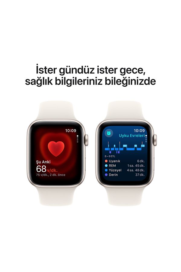 Apple Watch SE GPS 40mm Starlight Aluminium Case with Starlight Sport Band - S/M - Görsel 5