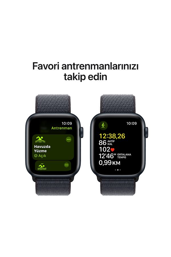 Apple Watch SE GPS 44mm Midnight Aluminium Case with Ink Sport Loop - Görsel 6
