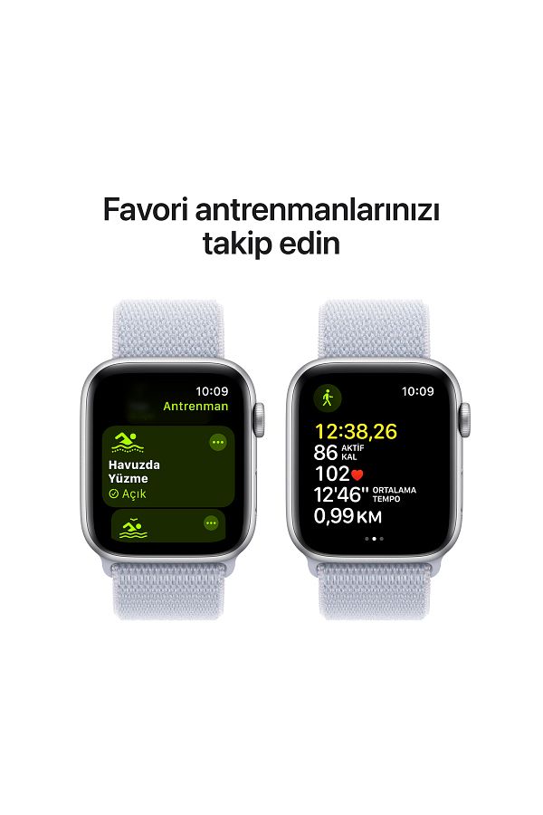 Apple Watch SE GPS + Cellular 40mm Gümüş Alüminyum Kasa + Bulut Mavisi Spor Loop - Görsel 6