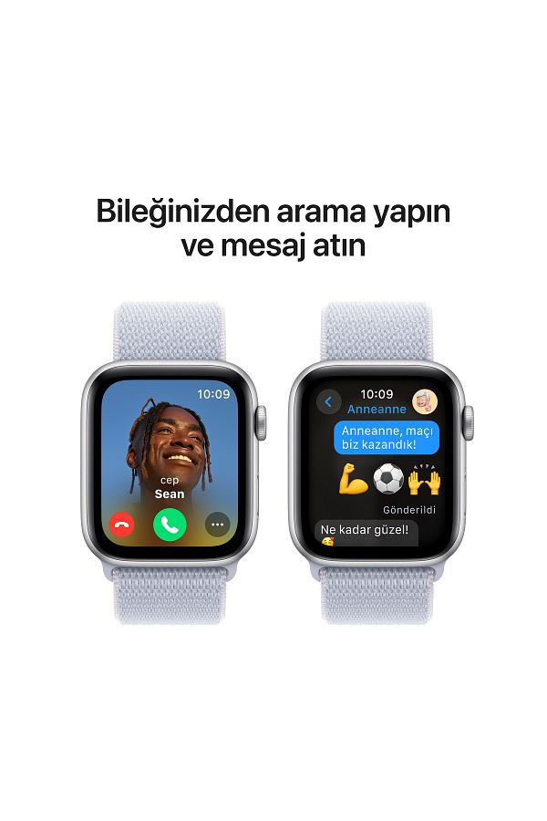 Apple Watch SE GPS + Cellular 44mm Silver Aluminium Case with Blue Cloud Sport Loop - Görsel 4