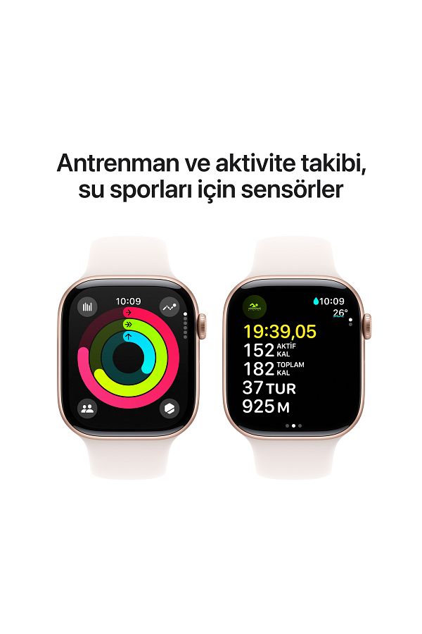 Apple Watch Series 10 GPS 42mm Rose Gold Aluminium Case with Light Blush Sport Band - S/M - Görsel 4