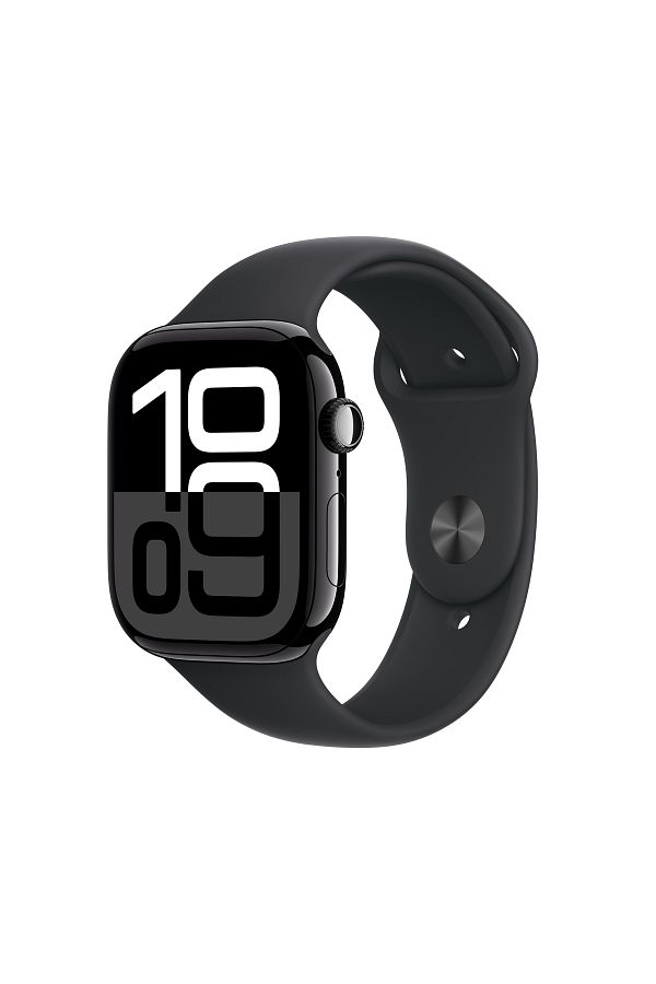 Apple Watch Series 10 GPS 42mm Jet Black Aluminium Case with Black Sport Band - S/M