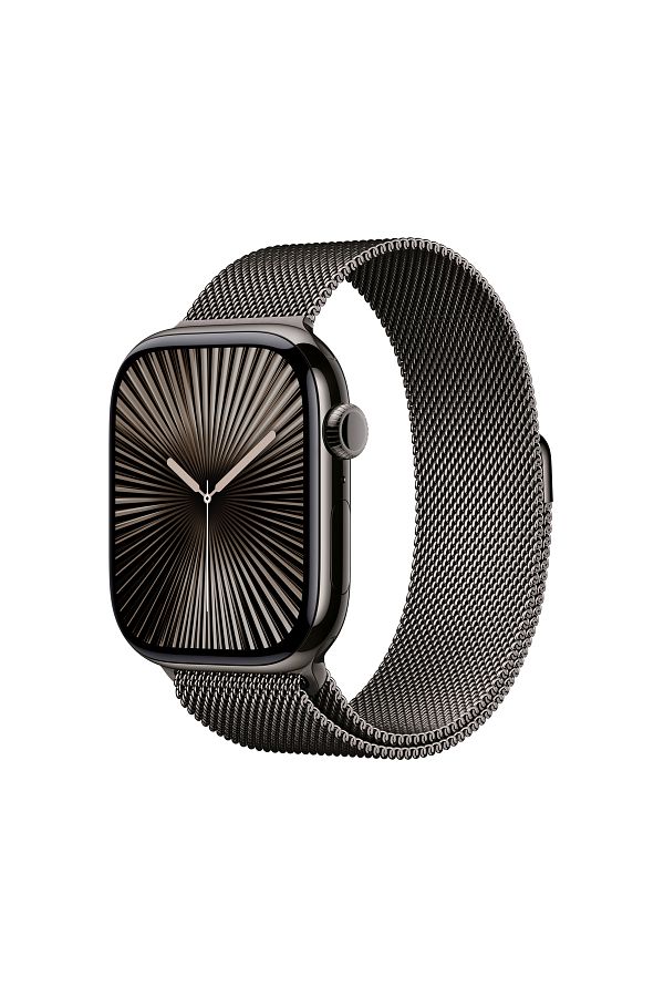 Apple Watch Series 10 GPS + Cellular 46mm Slate Titanium Case with Slate Milanese Loop - S/M