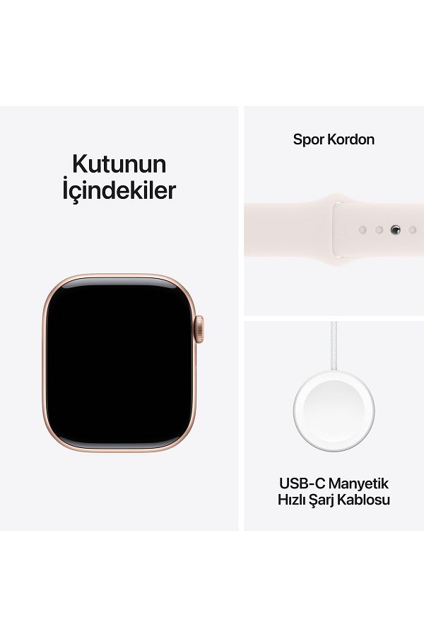 Apple Watch Series 10 GPS 42mm Rose Gold Aluminium Case with Light Blush Sport Band - M/L - Görsel 9