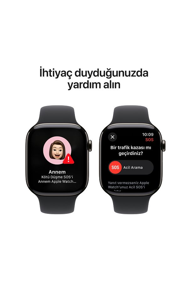 Apple Watch Series 10 GPS + Cellular 42mm Slate Titanium Case with Black Sport Band - M/L - Görsel 6