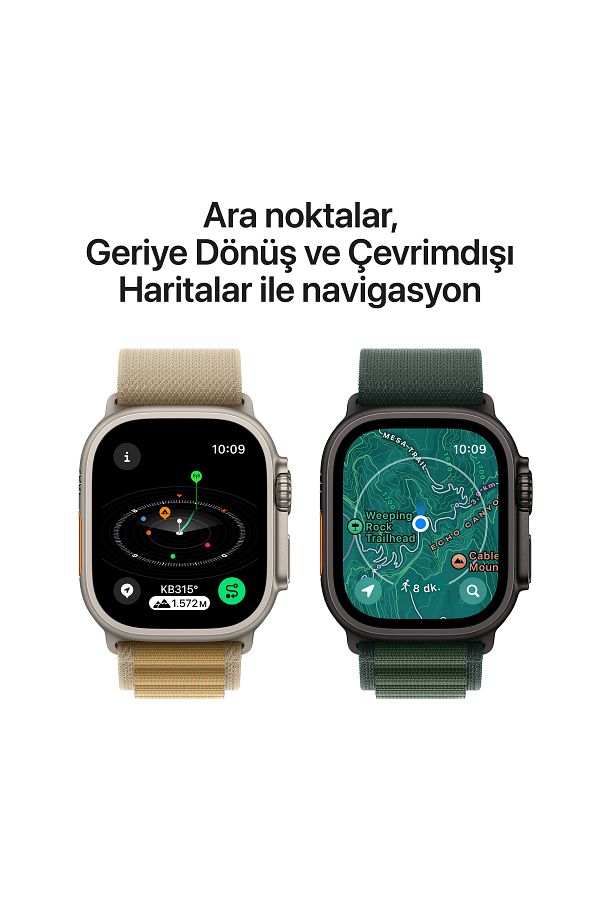 Apple Watch Ultra 2 GPS + Cellular 49mm Natural Titanium Case with Tan Alpine Loop - Large - Görsel 6