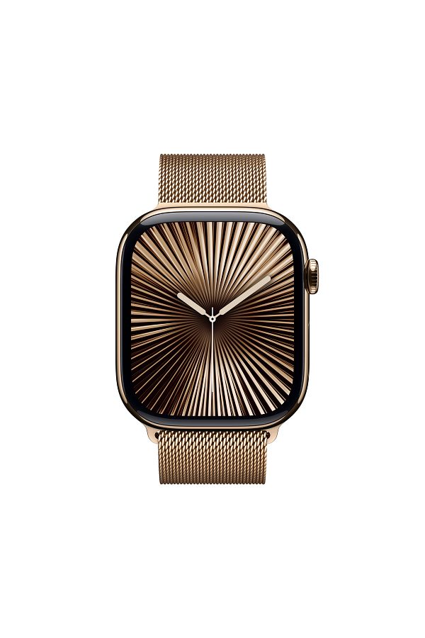 Apple Watch Series 10 GPS + Cellular 42mm Gold Titanium Case with Gold Milanese Loop - Görsel 2