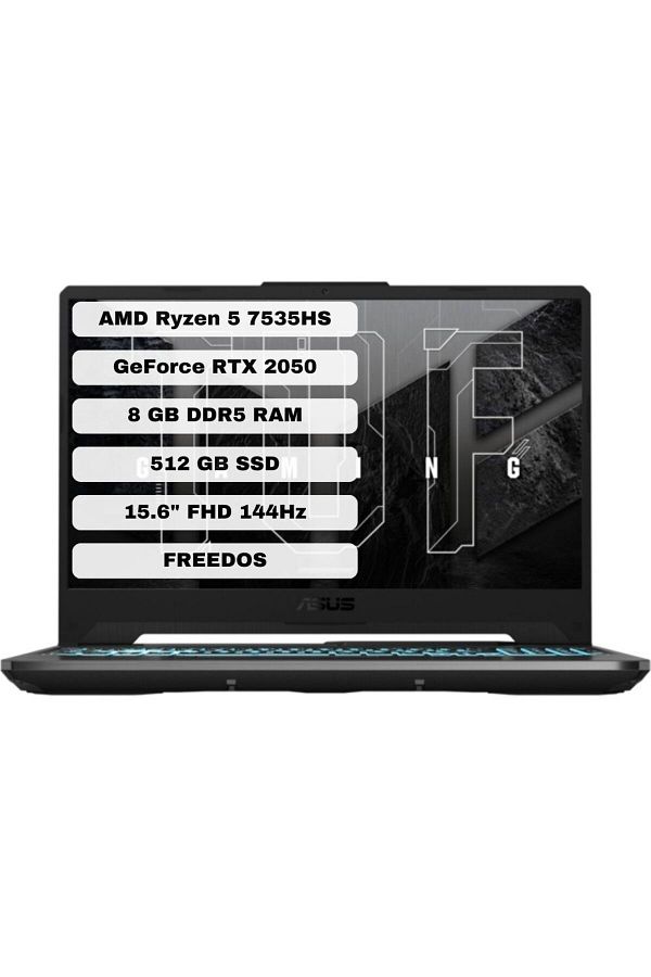 ASUS TUF Gaming A15 FA506NF-HN004 AMD Ryzen Uyumlu5 7535HS 8GB 512GB SSD RTX2050 Freedos 15.6" FHD