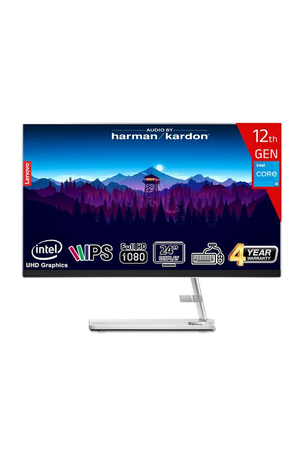 LENOVO i5-12450H 8GB 256GB SSD 23.8 FHD IPS FreeDos F0GH01GDTR-8256 Beyaz AIO Bilgisayar