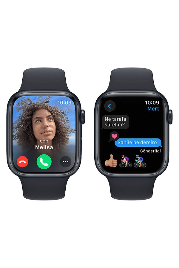 Apple Watch Series 9 GPS + Cellular MRMV3TU/A  45 mm Grafit Paslanmaz Çelik Kasa ve Gece Yarısı Spor Kordo - Görsel 5