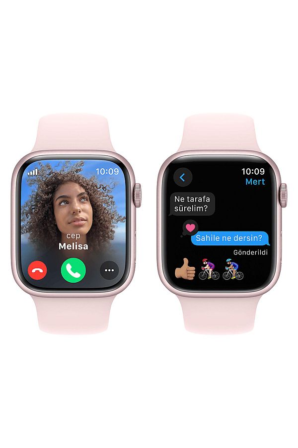 Apple Watch Series 9 GPS + Cellular MRMK3TU/A  45 mm Pembe Alüminyum Kasa ve Uçuk Pembe Spor Kordon - S/M - Görsel 6