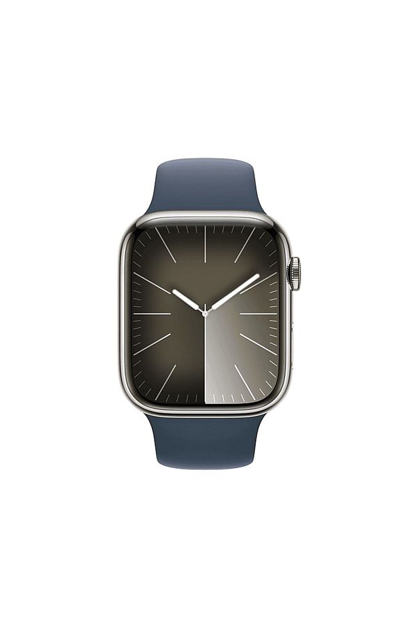 Apple Watch Series 9 GPS + Cellular MRMN3TU/A  45 mm Gümüş Rengi Paslanmaz Çelik Kasa ve Fırtına Mavisi Sp - Görsel 2