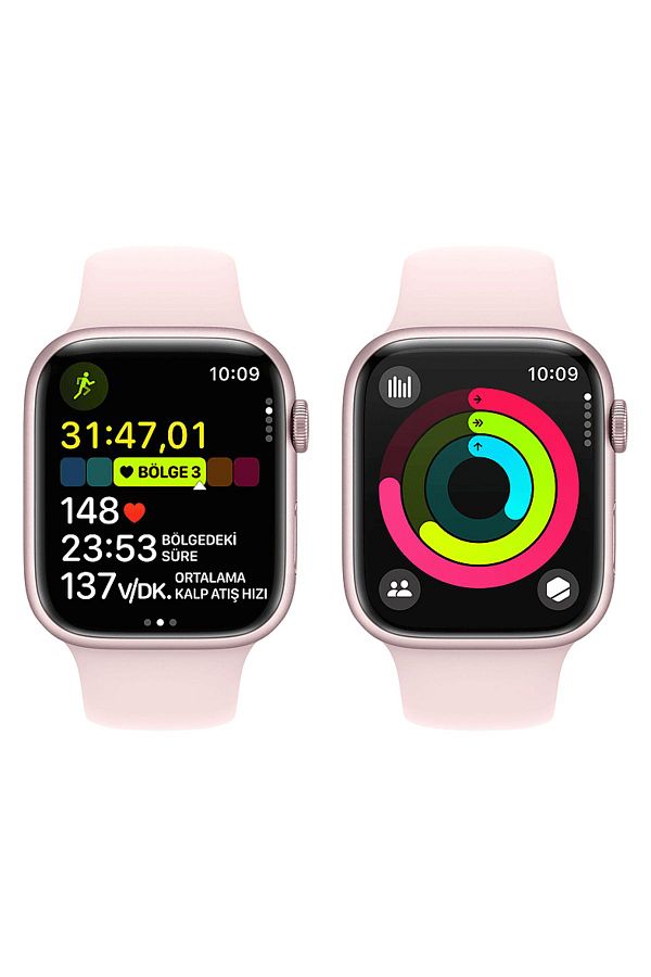 Apple Watch Series 9 GPS + Cellular MRMK3TU/A  45 mm Pembe Alüminyum Kasa ve Uçuk Pembe Spor Kordon - S/M - Görsel 8