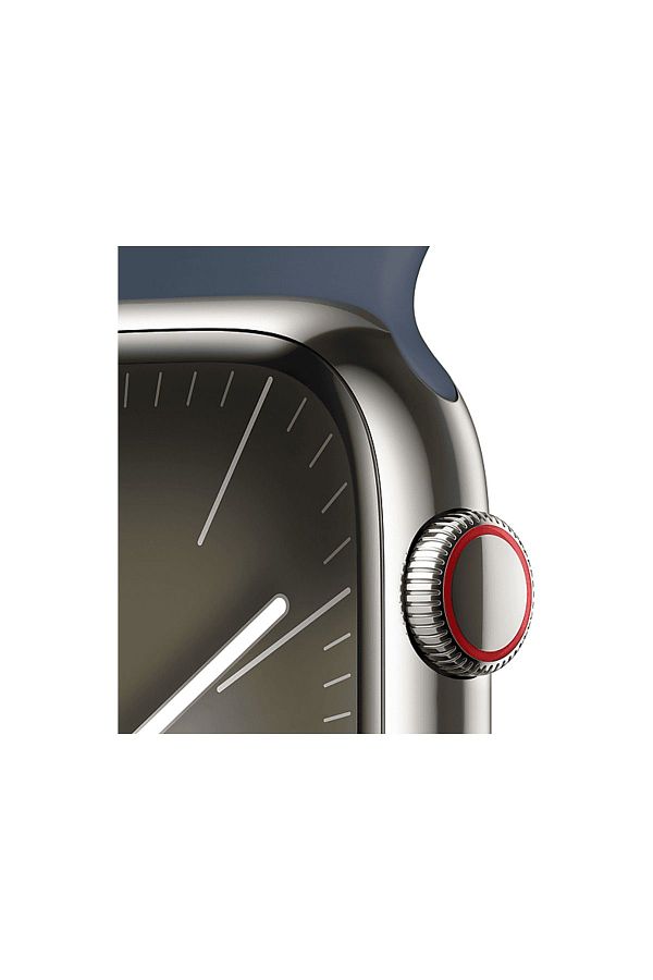 Apple Watch Series 9 GPS + Cellular MRMN3TU/A  45 mm Gümüş Rengi Paslanmaz Çelik Kasa ve Fırtına Mavisi Sp - Görsel 3