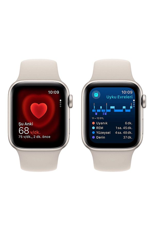Apple Watch SE 2023 GPS + Cellular MRGX3TU/A  44 mm Yıldız Işığı Alüminyum Kasa ve Yıldız Işığı Spor Kordo - Görsel 4