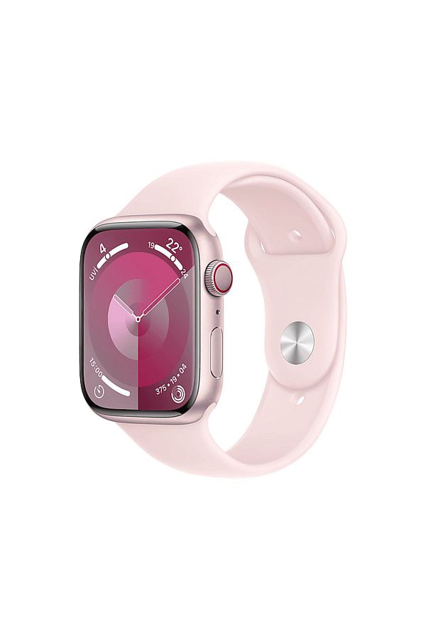 Apple Watch Series 9 GPS + Cellular MRMK3TU/A  45 mm Pembe Alüminyum Kasa ve Uçuk Pembe Spor Kordon - S/M